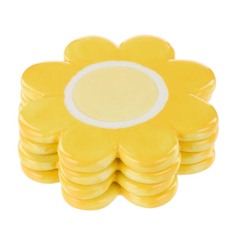 Emporium Posey Flower Coasters Set Of 4 - Yellow image number 2
