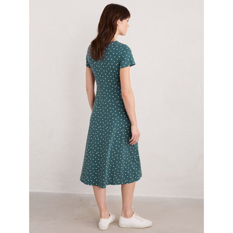 Seasalt Cornwall S/S Veronica Dress Little Sponge Spot Pool image number 1