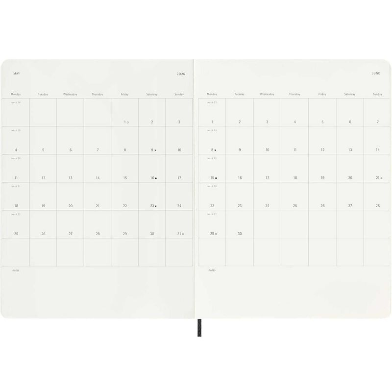 Moleskine Diary 12 Month Weekly + Notes SC XL Black 2026 image number 2