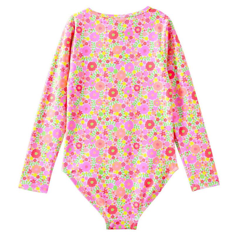 Milky Neon Bloom L/S Swimsuit 2-7Y image number 1