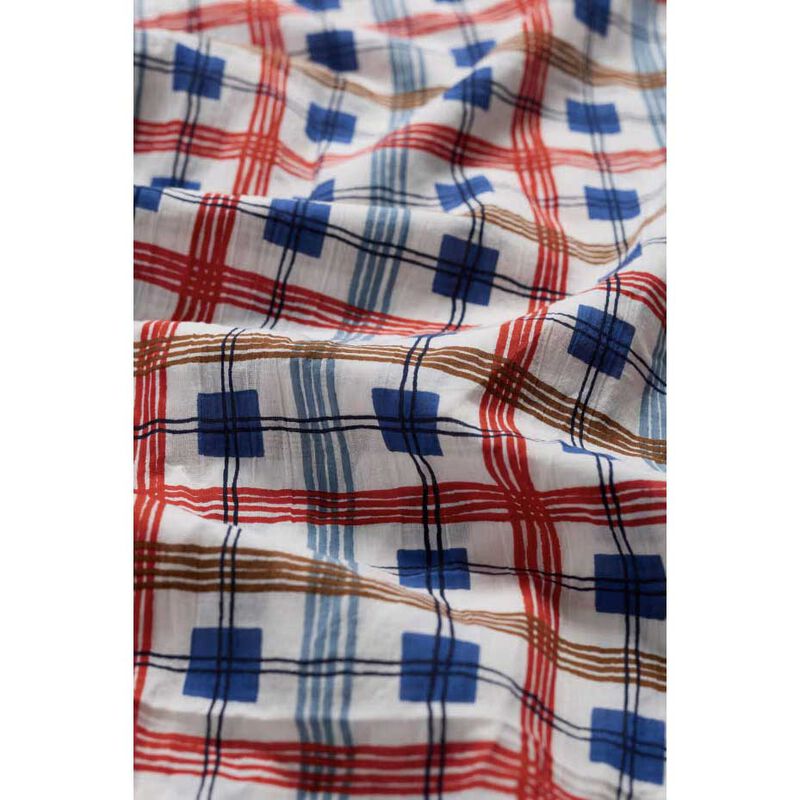 Seasalt Cornwall New Everyday Circle Scarf Drawn Plaid Chalk image number 2