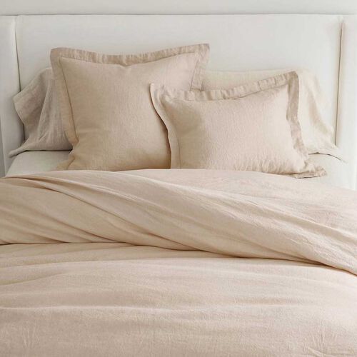 Pottery Barn Belgian Flax Linen Duvet Cover Rosewater