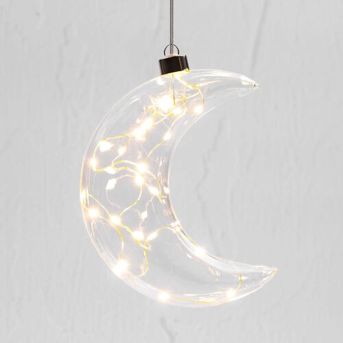 Stellar Haus Clear Crescent Moon Hanging Glass Light
