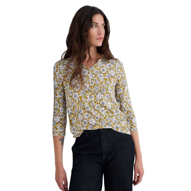 Seasalt Cornwall 3/4 Kellow Top Floral Tumble Pear image number 0