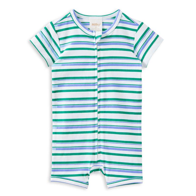 Milky Stripe Zip Romper 00-1Y image number 0