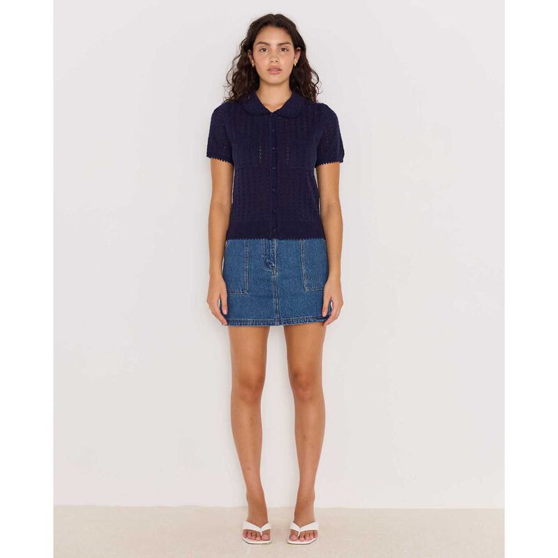 MINKPINK Lila Pointelle Knit Tee image number 3