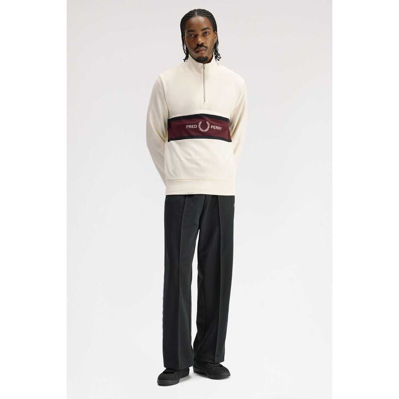 Fred Perry Embroidered Panel Half Zip Sweatshirt image number 3
