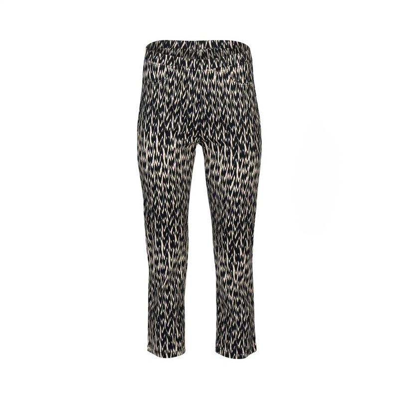 Vassalli Printed Slim Leg 7/8 Length Lightweight Pull On Pant image number 2