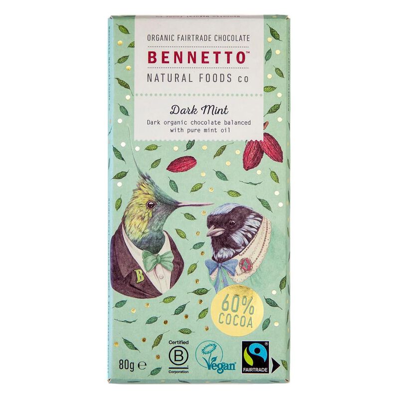 Bennetto Chocolate Dark Mint 80g image number 0
