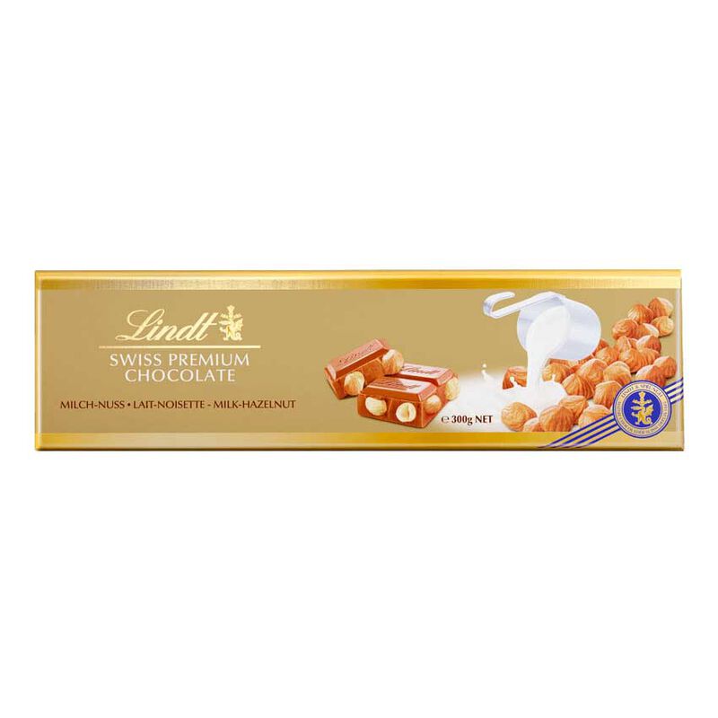 Lindt GOLD BLOCK Milk Hazelnut 300g image number 0