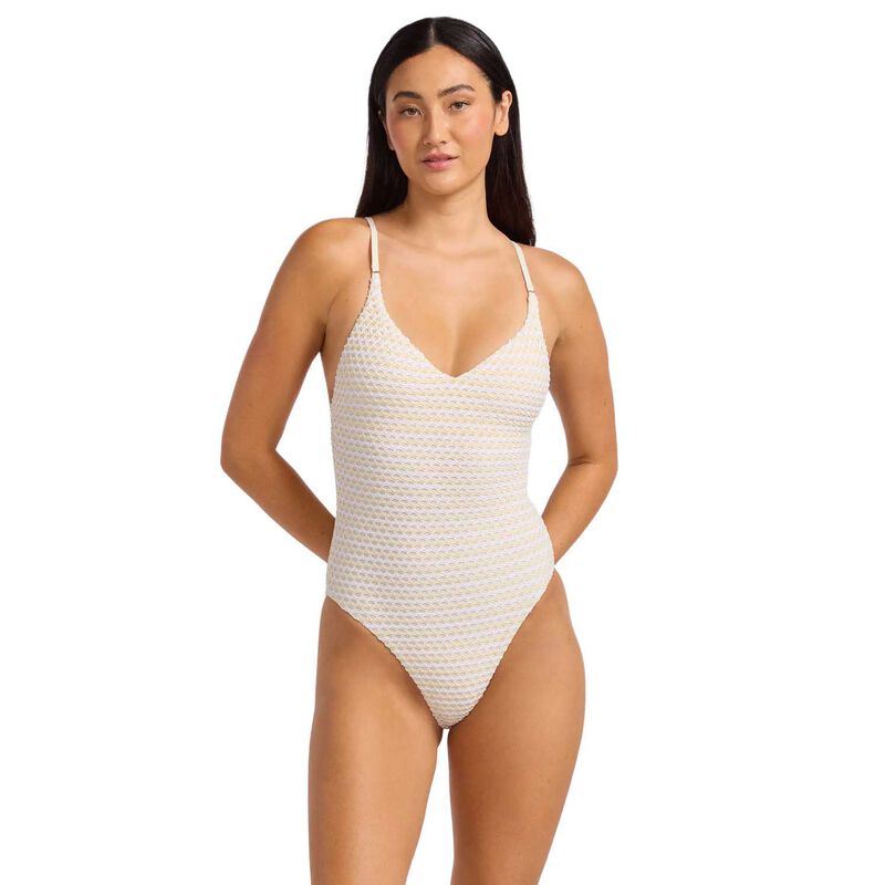 Seafolly Mesh Effect V Neck One Piece image number 0