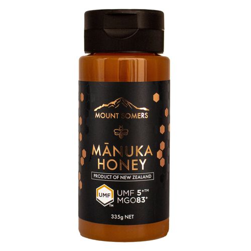 Mount Somers Manuka Honey 5+ Squeezy Bottle 335g