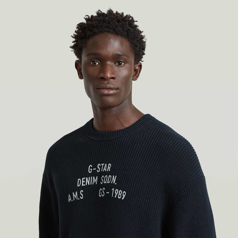 G-Star Stencil Loose Graphic Knit Sweatshirt image number 2