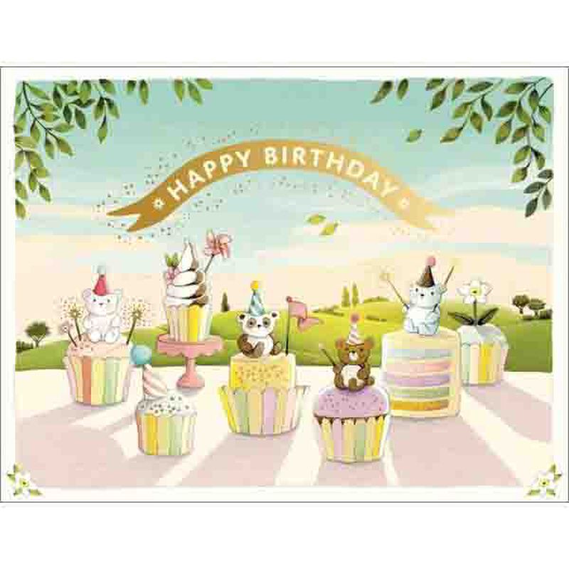 Cupcake Bears Birthday Foil Card image number 0