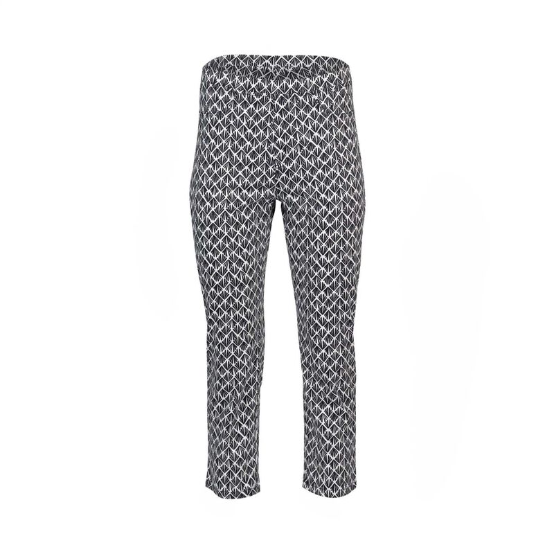 Vassalli Printed Slim Leg 7/8 Length Lightweight Pull On Pant image number 2