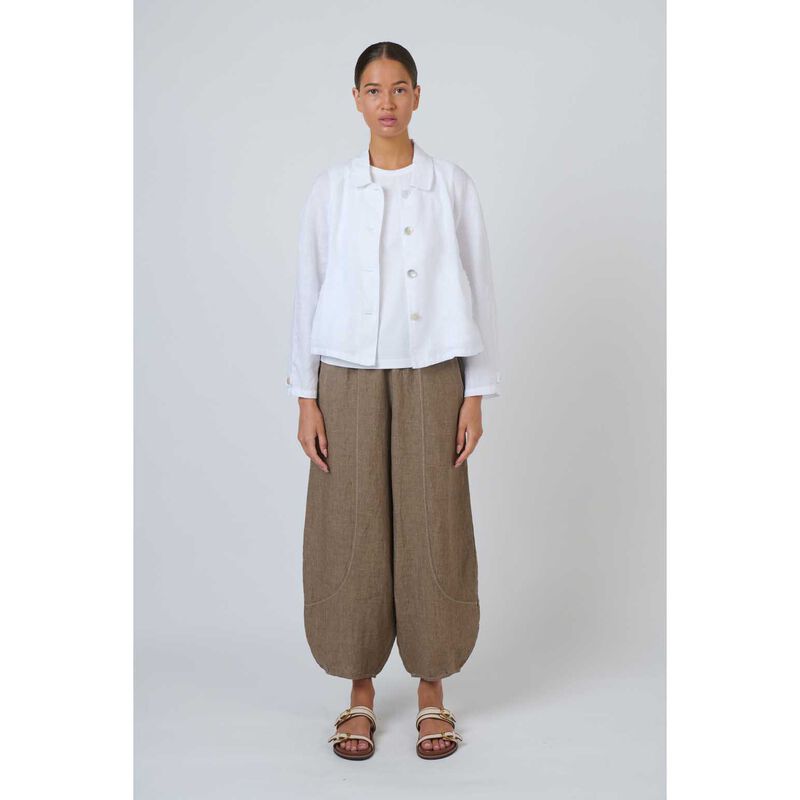 Naturals By O & J White Linen Jacket image number 3