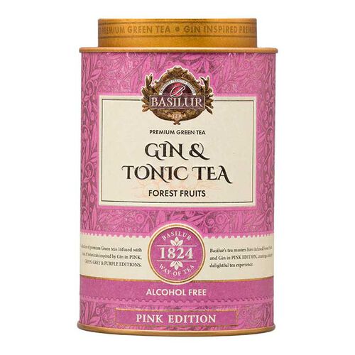 Basilur Gin & Tonic Forest Fruits Pink Tin Loose Leaf Green Tea 75g