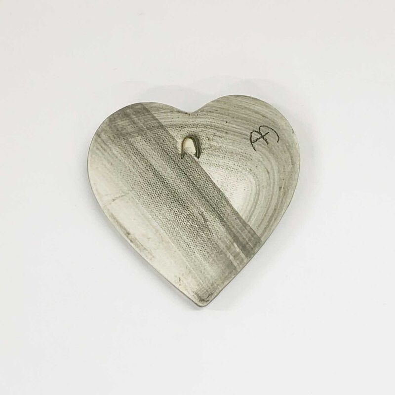 Borrowed Earth Kowhaiwhai Heart Large - Aroha Black image number 1
