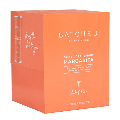 Batched Salted Grapefruit Margarita 6% 4x230ml