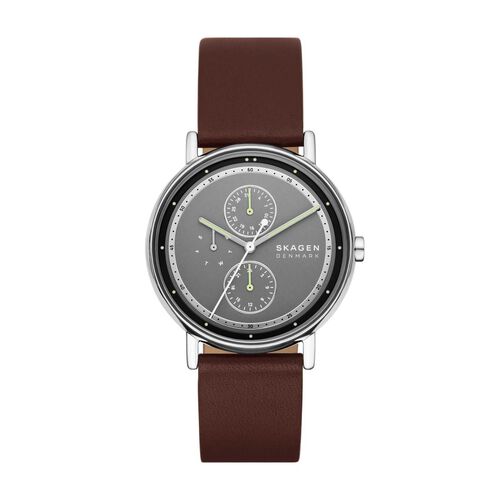 Skagen Signatur Multifunction Brown Leather Watch SKW6941