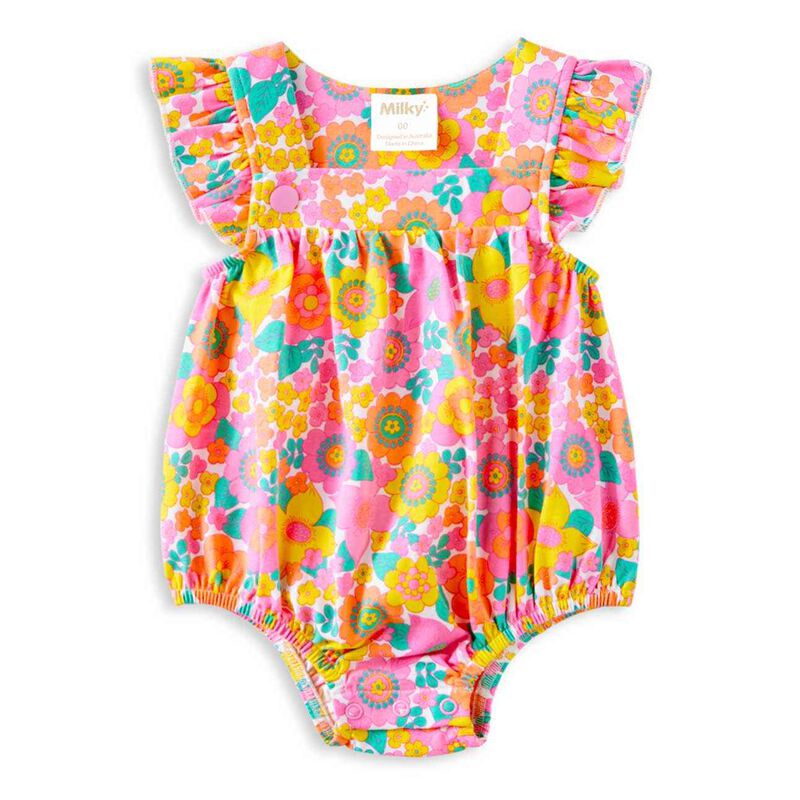 Milky Groovy Garden Playsuit 00-1Y image number 0