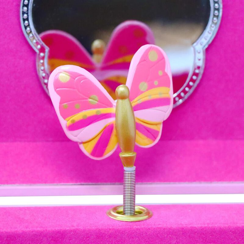 Pink Poppy Fairy Butterfly Friends Medium Musical Jewellery Box image number 2
