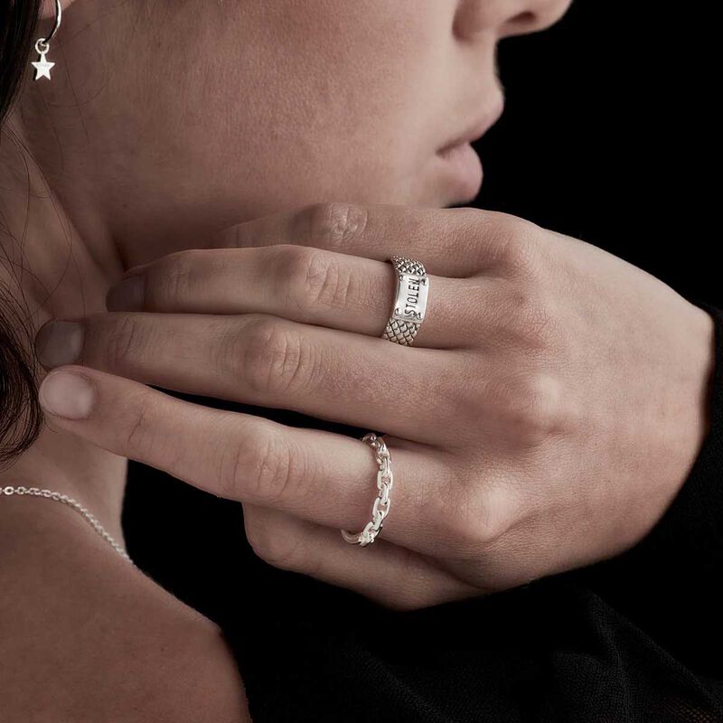 Stolen Girlfriends Club Snake Band Slim Ring image number 3