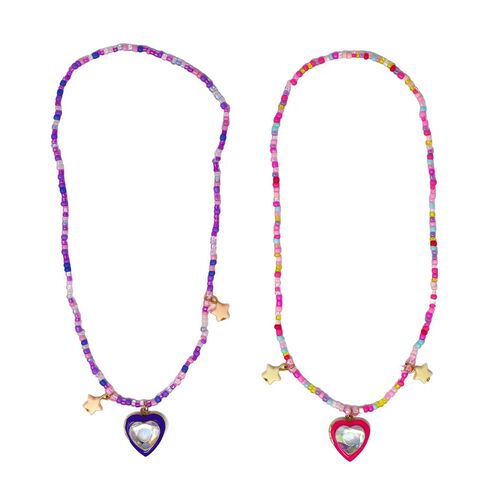 Pink Poppy Bff Sparkle Heart Bestie Necklace Set