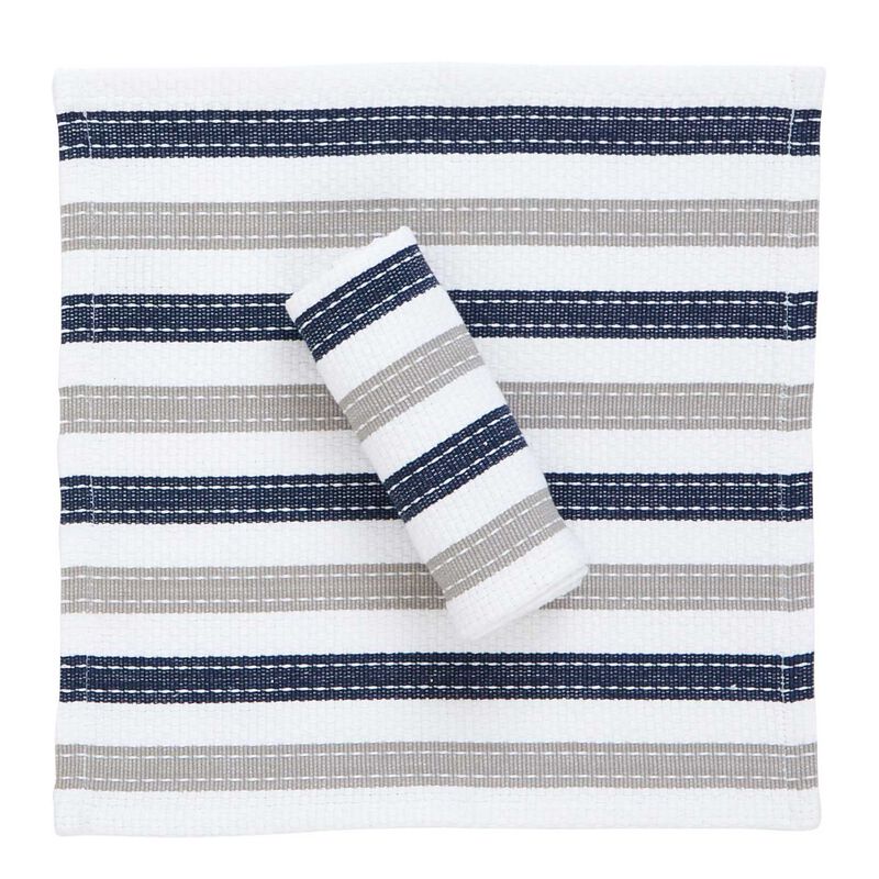 Wallace Cotton Stripe Washcloth Set Of 2 image number 1