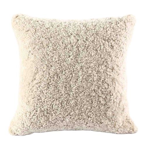 MM Linen Short Wool Sheepskin Cushion 50x50 - Cloud