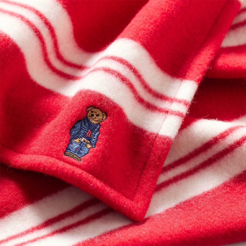 Polo Ralph Lauren Polo Bear Striped Half Blanket - Red image number 1