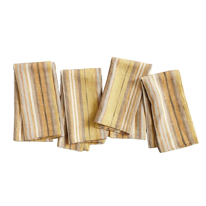 Pottery Barn Lonnie Striped Linen Napkins Set Of 4 image number 0