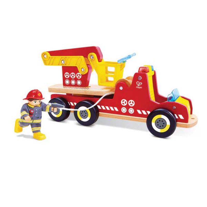 Hape Siren & Lights Toy Fire Truck image number 1