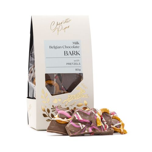 Charlotte Piper Milk Chocolate Bark with Pretzels 80g