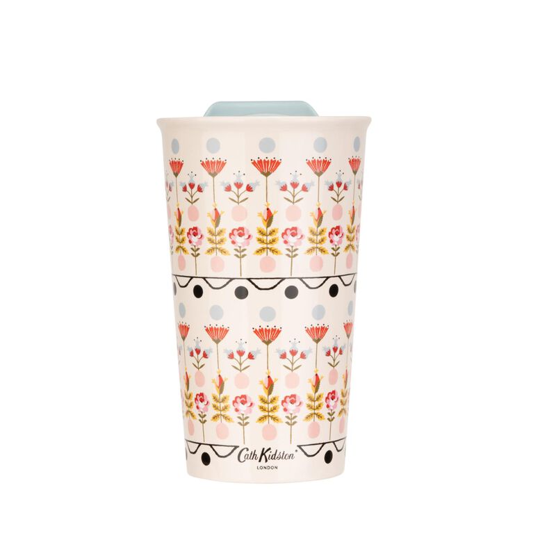 Cath Kidston Painted Table Ceramic Travel Mug 300ml image number 1