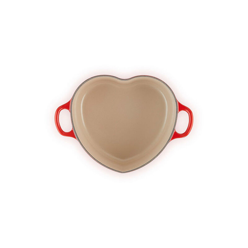 Le Creuset Heart Cocotte Loop Handle 20cm Cerise Metal Heart Knob image number 2