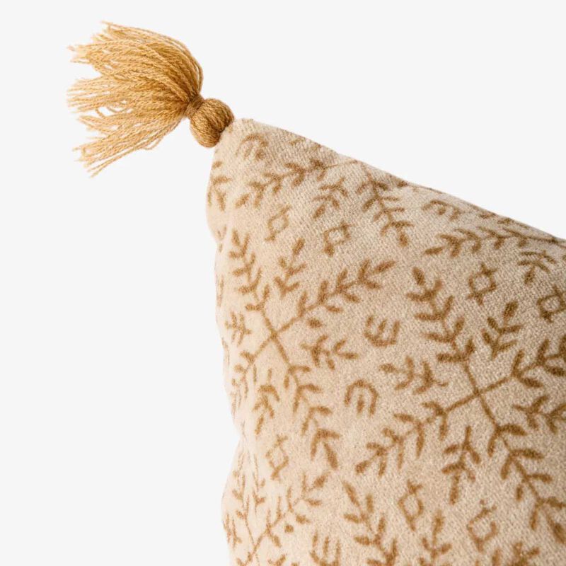 French Country Jolie Handblock Velvet Cushion Cover image number 2
