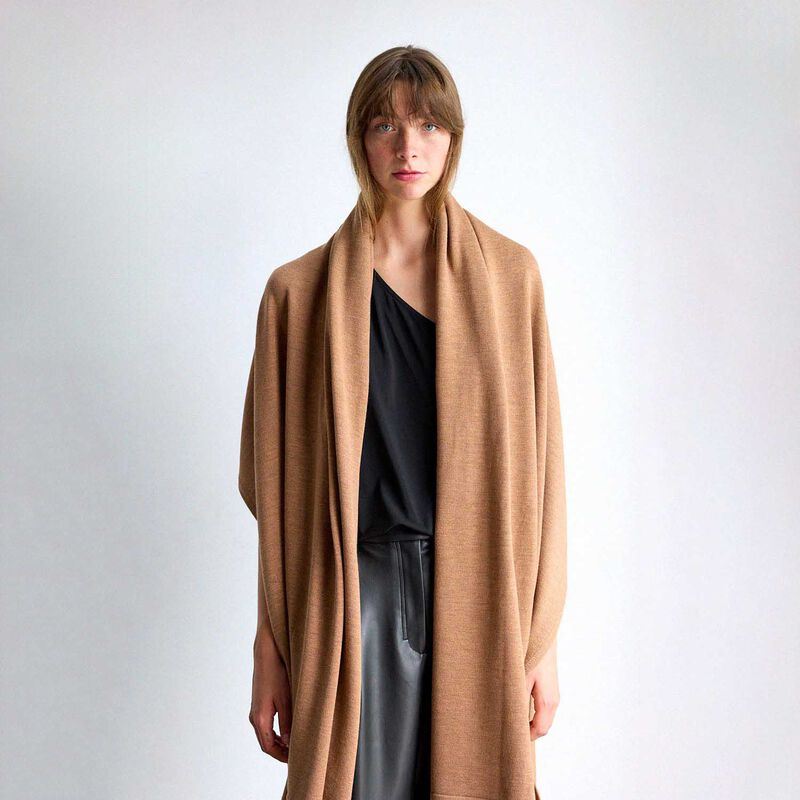GOOD&CO Oversized Knitted Wrap - Caramel image number 1