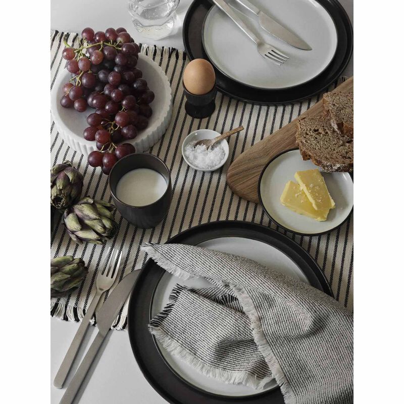 Broste Napkin Elouise - Off White/Black image number 1