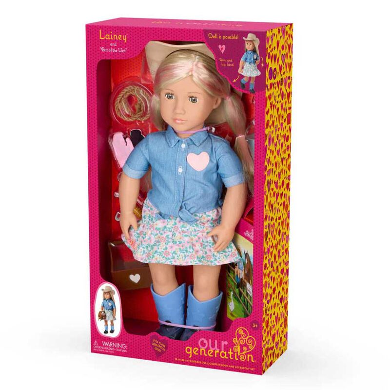 Our Generation Dolls 18" Deluxe Cowgirl Doll & Book - Lainey image number 0