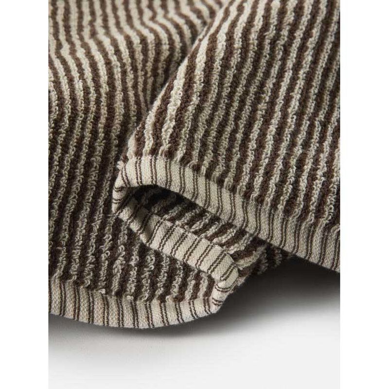 Città Stripe Cotton Hand Towel 45x75cm - Cocoa/Bone image number 1