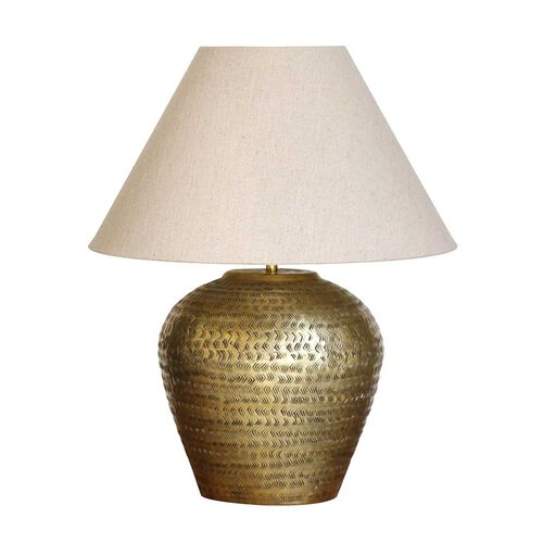 CC Interiors Ravello Etched Lamp with Ivory Shade