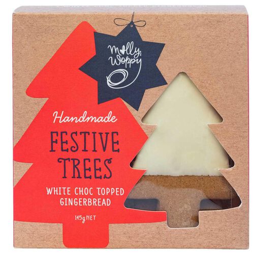 Molly Woppy Festive Trees White Choc Topped Gingerbread 145g