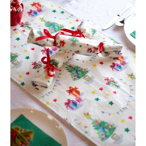 MM Linen Feliz Navidogs Tea Towel Cracker 50x70cm