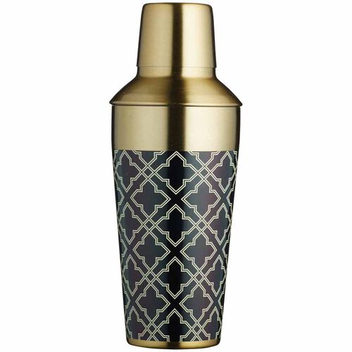 Barcraft Brass Deco Stainless Steel Cocktail Shaker 650ml