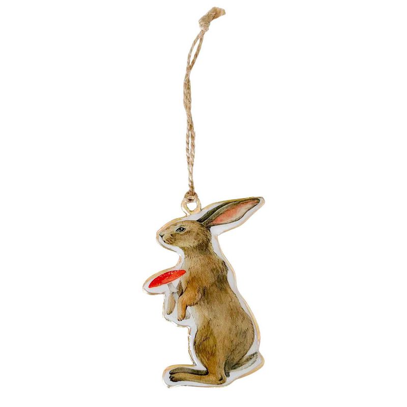 Squirrel/Rabbit Metal Hanging Decoration Brown 9cm image number 0