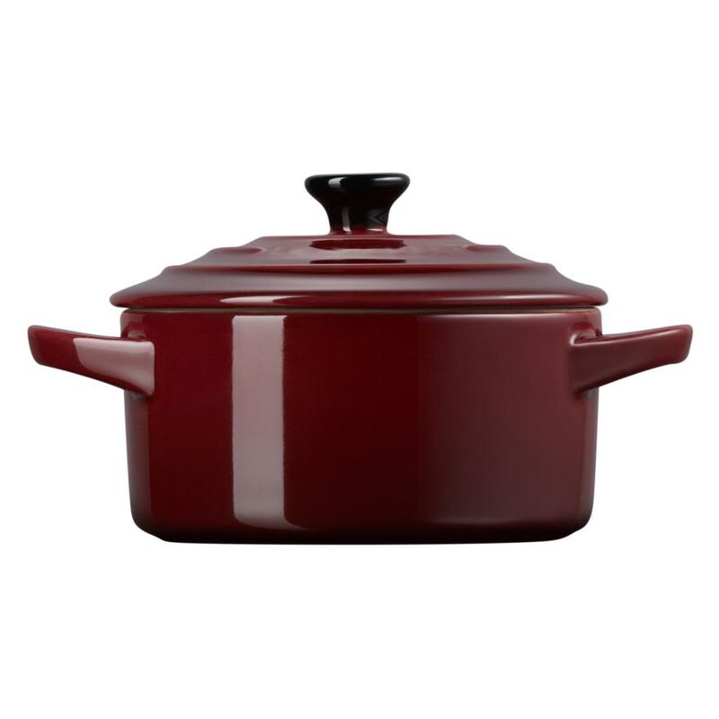 Le Creuset Mini Round Casserole 10cm - Garnet Black Knob image number 3