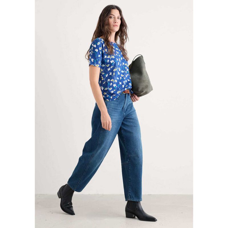 Seasalt Cornwall Bryher View T-Shirt Chalk Flower Sea Skipper image number 2