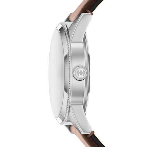 Fossil Pearson 42mm Three-Hand Day-Date Brown Leather Watch