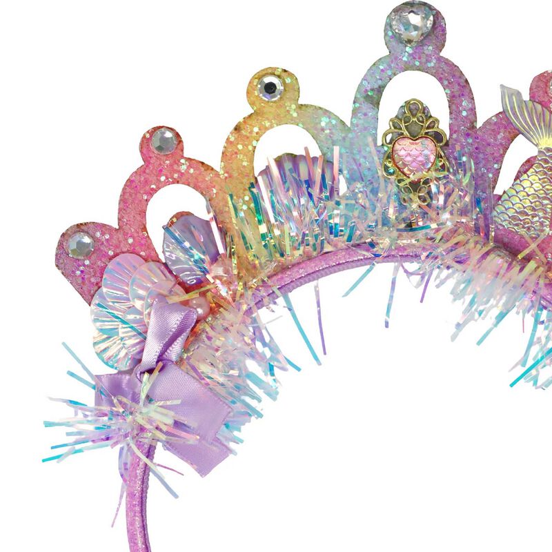 Pink Poppy Mermaid Crown Headband - Assorted image number 1